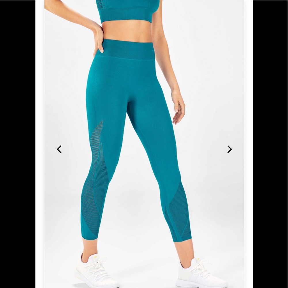 Fabletics Teal Seamless High-Waist Leggings